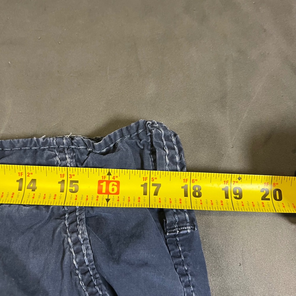 Y2K True Religion Cargo Shorts Mens 33 Navy Blue Big T Stitching Utility - Picture 6 of 7